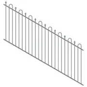ProtectorAl 1201-2400W x 1200H Palladium Silver Loop & Spear Top Pool Fence Panel Raked 16-30º