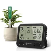 Soil Moisture Meter with Sensors, Soil Tester with Digital LCD Display and Moisture, Temperature, Sunlight, Time, 4 in 1 Wireless Test Kit for Garden