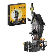 Nightmare Before Christmas Halloween Jack Sally Haunted House Building Set Led Light 568pcs Lego Compatible Festival Toy Kit Gifts Movie Fans