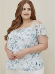 Torrid Disney Cinderella Top Shirt Flutter Sleeve NWT New 2X