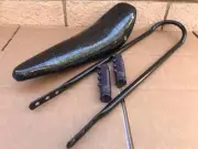 20" BLACK SPARKLE Lowrider Krate BANANA SEAT Sting-Ray GRIPS & BLACK SISSYBAR