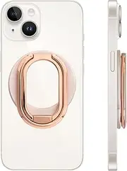 MigMag 2 Joint Variable Smartphone Ring, Stand, MagSafe Compatible, Neodymium Magnet, iPhone 14/13/12 Series, Wireless Charging Compatible, Detachable Type, MIMG-02 (Rose Gold)