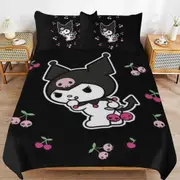 a1359 Kuromi Duvet Cover Set, 3 Piece Bedding Set 86x70" Double Sided Printing Decorative Comforter Cover Set (1 Duvet Cover + 2 Pillow Shams)" jfr135