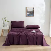 Dreamaker Micro Flannel Sheet Set Single Bed Cherry