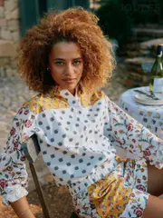 Joules Genevieve Provence Hotch Potch Cotton Shirt (E82461) | $150