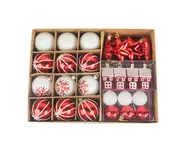 C152 28PCS Christmas Decoration Ball House Gift Box Set Shiny Christmas Tree Ornament Pendant Christmas Ornaments