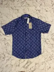NWT Tommy Bahama Mens Shirt Blue Size S Button-Front Agave-Tiles