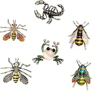 [LIFKOME] 6pcs Vintage Insect Brooches Corsage Pins for Clothes Unique Retro Design for Dresses Sweaters and Accessories Material