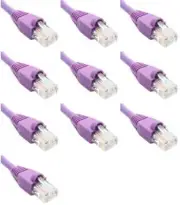 15 Feet Cat6 Ethernet Network Patch Cables Purple RJ45 m/m (10 Pack)