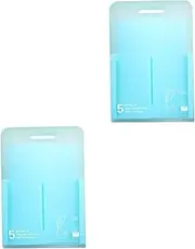 KALLORY 2pcs Pp Material 5 Pockets Accordion Folder Document Organizer Office Home