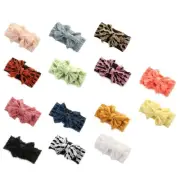 Baby Bowknot Headband Stretchy Turban Elastic Big Bows Hair Band for Head Wrap C