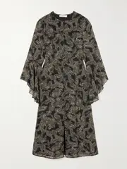 [MICHAEL MICHAEL KORS] MICHAEL MICHAEL KORS - Paisley-print Recycled-chiffon Midi Dress - Green - US2 US 2 Green