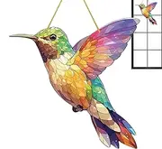 Bird Sun Catchers for Window - 20x20cm Stained Glass Window Acrylic Sun Catcher | Acrylic Bird Sun Catcher | Exquisite Wall Art Stained Panel | Sun Catcher Bird for Families, Holidays, Lovers