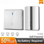 Wireless Doorbell Waterproof Self-powered Button Smart Door Bell Set HomeOutdoor