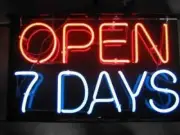 Open 7 Days 14"x9" Neon Sign Light Bar Real Glass Lamp Pub Display Decor Wall DL