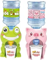 HOOTNEE 2pcs Cartoon Water Dispenser Mini Drinking Fountain for Fun Playtime Lightweight and Portable Water Fountain Model for Travel and Picnic Adorable Pig and