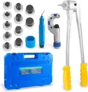 HVAC Tubing Expander Kit, Tube Swaging Set Includes 3/8'' to 1-5/8''Expander Hea