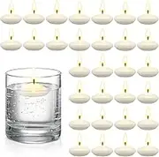 Nuanchu 30 Pcs 1.5'' Unscented Floating Candles for Centerpieces Floating Warm Tealights Candles Floating Candles for Wedding Party Party Decoration(White)