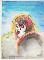 KISS SATANS MUSIC ORIGINAL COMIC ART PAGE 13 , WATERCOLOR 12X9 ONE-OF A KIND
