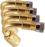 GANAZONO 4pcs 45 Valve Stem Extenders Tire Valve Adapters for Easy Inflation Durable Copper Construction Versatile Fit for Cars Motorcycles Compact Portable Design