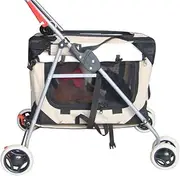 Pet Stroller Dog Stroller Cat Stroller Travel Cat Stroller Pet Stroller with Wheels Foldable Dog Stroller Includes Super Soft Bed, Vented Windows Dog Pram Dog Cat(Color:C)