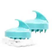 2 Hair Scalp Massager Shampoo Brush Scalp Care Hair Brush Silicone Comb Green