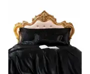 Other Bedding Beddings Black Au Single Size 3 Pcs Satin Duvet Cover Set Polyester