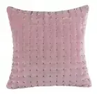 Set of 2 pcs 100% Cotton Velvet Quilted Cushion Cover Dot Pink Blush 18x18inch