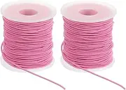 uxcell Elastic String for Bracelet 164 Ft/50 Meter Length 1.5 mm Dia, 2 Roll Sturdy Stretchy String Cord for Jewelry Making Necklace Beading Craft DIY, Pink