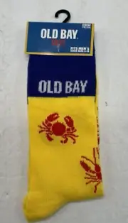 Old Bay Seasoning Crab Socks Funny Humor Crew Mens Size 6-12 Odd Sox Fun Food