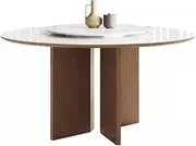 Rustic Farmhouse Style Dining Table Nordic Slate Round Dining Table Simple Home Round Dining Table Large Round Table Solid Wood Balcony Coffee Table Suitable for Dining Room and Living Room (Size : M