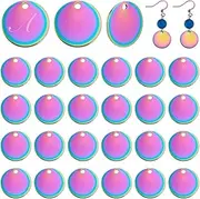 PH PandaHall Blank Stamping Tags 304 Stainless Steel Flat Round Blank Stamping Tags Charms Blank Coin Tag for Bracelets Necklaces Jewellery Making Dog Tags Pet Collar, Stainless Steel