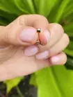 14K Yellow Gold With Natural Diamonds Curved Barbell Eyebrow Lip Rook Daith 16G