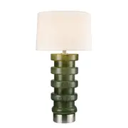 [Florabelle Living] Remy Green Glass Table Lamp & White Shade