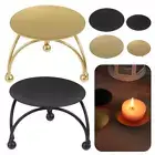 Supplies Candle Holder Wrought Iron Round Plate Candlestick Craft Candelabra