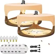 2 Packs Flea Traps for Inside Your Home,Indoor Flea Light,Premium Traps with Sticky Pads & Light Bulb Replacement,Friendly Sticky Flea Trap with Long-Lasting Effect for House, Home, Friendly to Pets