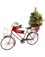 Gerson International 22in Metal Holiday Bicycle with Lighted Tree