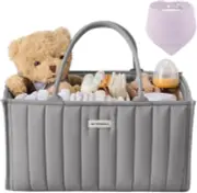 Diaper Caddy Organizer - Large Nappy Caddy Organizer for Baby Nursery, Car St...