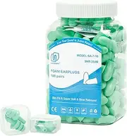 LYSIAN 100 Pair Foam Ear Plugs, 35dB SNR, Large Package, Noise Canceling Sound Blocking Reduction Earplugs for Sleeping, Snoring, Work, Concerts, Shooting, Travel, Studying, Loud Noise