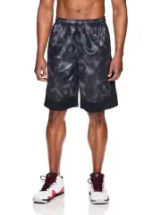 And1 Mens Shorts Basketball Gym Printed 11" Inseam Black Gray Size L