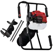 BAUMR-AG Petrol Post Hole Digger, 2 Man Handle, 200mm Double Helix +300mm Earth Auger Bits
