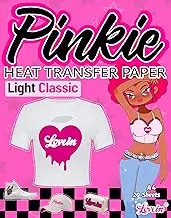 Pinkie Heat Transfer Paper for T Shirts (20 Sheets, 8.5x11) Iron On Transfers for Inkjet Printer rintable Heat Transfer Vinyl for White Fabrics (Light Classic)