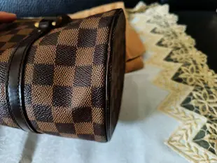 真品LV LOUISVUITTON 棋盤格圓筒包 手提包