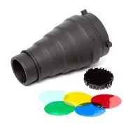 Photography Flash Conical Snoot with Color Filter Kit (Bowens Mount)