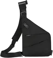 [Generic] Shoulder Bag Chest Bag for Men/Women Lightweight Multi-Functional Travel Sling Bag Scientific Storage for/Fashion Casual Busin Left/Right Sling Bag Black Left