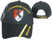 [Trade Winds] U.S. Army 11th Armored Cavalry Division Div Black 3D Embroidered Shadow Cap Hat, Multi, One Size