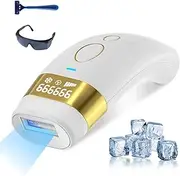 Laser Hair Removal with Ice Cooling for Women and Men 999,999 Flashes IPL Hair Remover Device 5 Adjustable Levels for Legs Underarm Arm Face Body, Corded