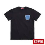 EDWIN 人氣復刻款 印花貼口袋短袖T恤-男-黑色