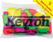 50 x KEVRON FLUORO Fluorescent Key Tags Plastic Click Tags - MIXED Bag