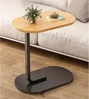 INONE Small C-Shaped Bed Side Table, Round End Table for Sofa,Coffee Tables and Bed, Night Stand for Livingroom,Bedroom,Bathtub and Small Spaces Furniture